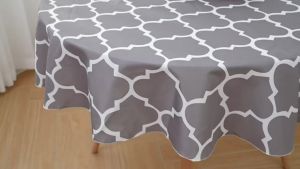 (QUALITY MATERIAL) Heatproof Waterproof Round Table Cover Cloth Circle Pastoral Style Antiscratch Dining Table Cloths Table Cloth Waterproof Disposable Round