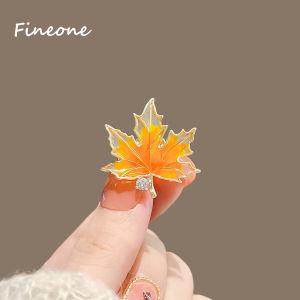 เข็มกลัดใบเมเปิลสไตล์ฝรั่งเศสน้ำมันหยดทองสำหรับปกเข็มกลัดต้นไม้คริสตัลใบแปะก๊วยเครื่องประดับอัญมณีหัวเข็มขัด