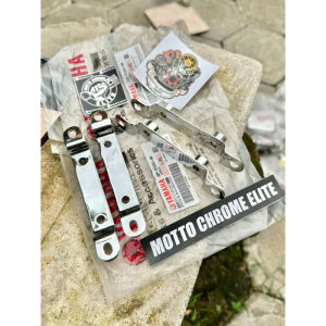 DUDUKAN PLAT NOMER DEPAN MIO SPORTY SMILE 28D-H454E-00 ORIGINAL ORI YAMAHA CHROME CELUP