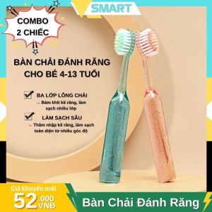 Bàn chải đánh răng cho bé từ 4-13 tuổi pha lê mềm mịn – lông siêu mềm tay cầm lấp lánh bảo vệ răng bé - BCDR04