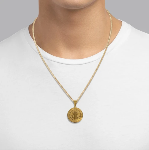 St benedict sales gold pendant