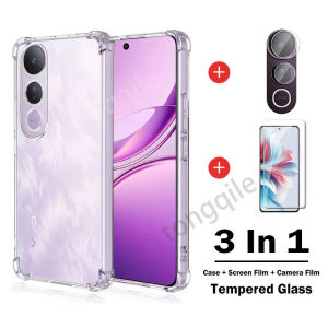 Case For Vivo V50 Lite 5G 4G V50Lite 2025 Phone Casing Clear Transparent Back Cover Shockproof Bumper Soft TPU Screen Camera Lens Protector Tempered Glass Film