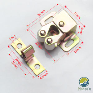Makayo กลอนล็อคประตูตู้ ลูกกลิ้งคู่ อุปกรณ์สลักสลักฮาร์ดแวร์ ตัวล็อกล้อเลื่อน cabinet lock