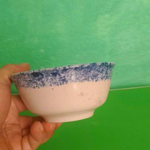 Set 10 chén cơm họa tiết phun men xanh loại dày đẹp