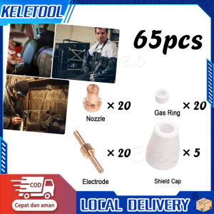 PT31 30 40 50 65Pcs Aksesoris Plasma Cutter dengan Tip & Nozzle Kit Pengelasan
