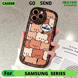 Case Samsung A02S A03S A12 F12 M12 A13 Lite 4G A23 A22 M32 4G Casing Silikon Tpu Motif Kartun BROWN BEAR Premium With pelindung kamera