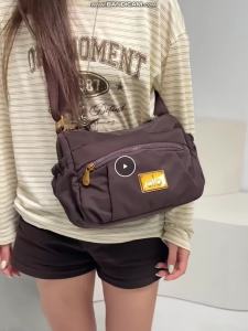 ALO Soft Ruched Horizontal Yoga Crossbody Bag Six Neutral Solid Nylon Leather Label Decor Adjustable Wide Shoulder Strap Medium Capacity Daily Workout Outdoor Sling Bag