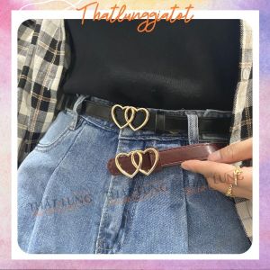 Thắt lưng váy mặt 2 trái tim nhỏ đai váy mảnh phối đầm 1.8cm TL411 (Hỗ trợ bấm dây nịt) - Thắt Lưng Giá Tốt