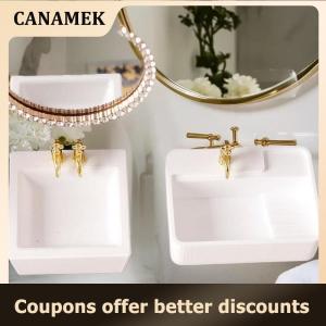 【 CANAMEK 】 1 12 Dollhouse Bathroom Wash Basins Sinks Model Dollhouse Bathroom Furniture Decoration Dolls House Home Accessories