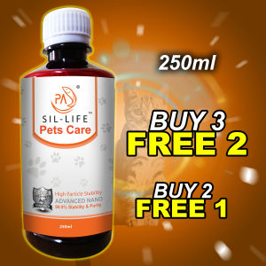 SIL-LIFE Pets Care 250mL - Immune boost nano silver ( eyes FIV cold flu sneeze parvo bacteria fungus) hamster ubat selsema kucing cat supplement dog kitten puppy