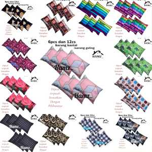 sarung bantal tidur  isi 6 pcs dan 12 pcs sarung bantal lusinan motif dan karakter lengkap  terbaru