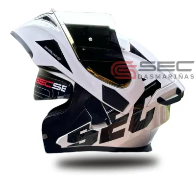 SEC Whirlwind White Black Modular Helmet