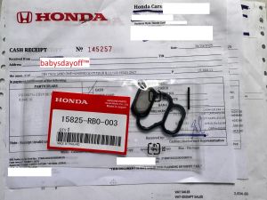 GENUINE 100% Original Solenoid Gasket / Spool Valve Filter Honda City Fit Jazz 1.5L Mobilio 15825-RB0-003