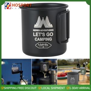 【HOSPORT】300ML Camping Water Cup with Foldable Handle Coffee Cup Tea Beer Coffee Mug Portable Camping Cup for Camping Hiking