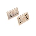 Universal Wall Socket With LED Light Switch 146 Type Dual 5 Holes Socket Gold PC Panel 13A 250V Universal Standard Power Wall Outlet Socket With USB Port 2.1A Dual USB Charger. 