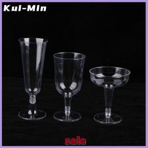 Kui-Min 10ชิ้นถ้วยพลาสติกใสแชมเปญบาร์สำหรับปิ้งแก้วอุปกรณ์ดื่มสำหรับงานเลี้ยงวันเกิดงานแต่งงานงานเทศกาลครบรอบ