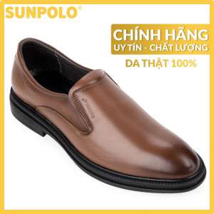Giày nam Giày tây da bò SUNPOLO SPH297 (Nâu Đen)
