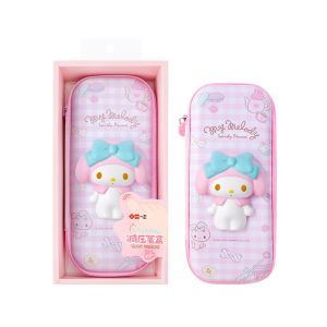 กระเป๋าดินสอ EVA ลาย Sanrio Mymelody Kuromi Cinnamoroll 3D สีชมพู เหมาะกับของขวัญวันเกิด สําหรับเด็กผู้หญิง