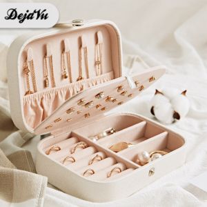 COD Dejavu Kotak Tempat Perhiasan Travel Jewelry Box Penyimpanan Anting Kalung Gelang Cincin Emas Portable / Tempat Perhiasan Aksesoris HDK309