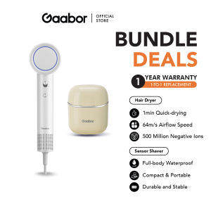 Gaabor Super Value Bundle Portable Dual Blade Type-C Charge Men Razor ER-T01 and Hair Care Youth Hair Dryer HD-M02C