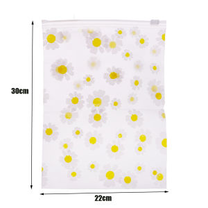 30Pcs Reusable Storage Bags - For Clothes Shoes Packaging - Travel Make Up Organizer - Clear Waterproof Dust-proof - Self sealing Frosted Daisy Printed Bag