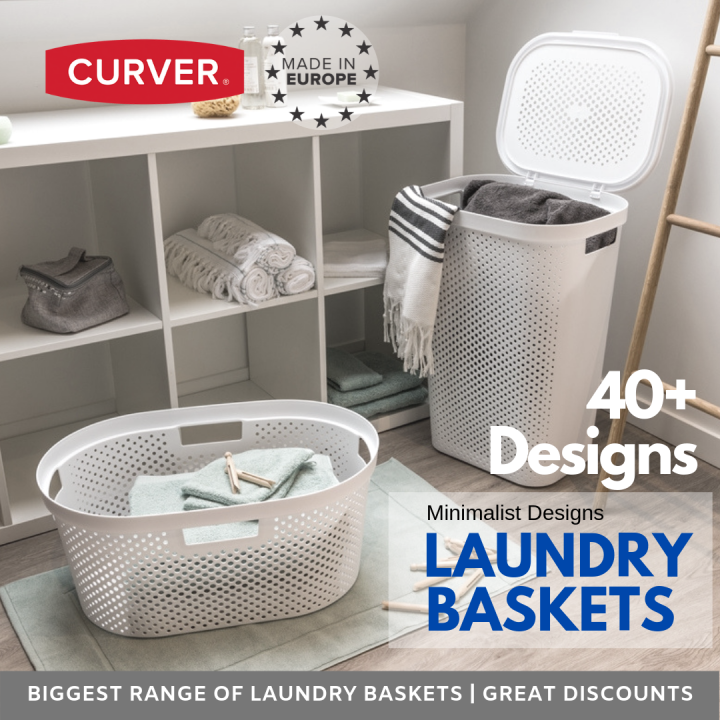 CURVER Infinity Laundry Basket Clothes Hamper Waterproof Plastic