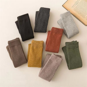 ถุงเท้ายาวผ้า คอตตูน ลูกวัว ฤดู 1 คู่ ถุงเท้า ระบายอากาศ สะดวกสบาย ถุงเท้ายาวผ้า