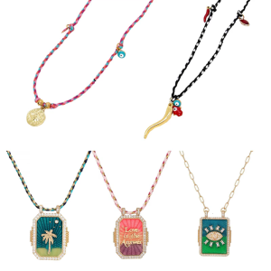 Elegant Womens Necklace Accessory Featuring Colorful Cotton Rope And Protective Pepper Devil Eye Pendant for Parties