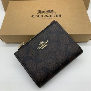 Coâćh กระเป๋าสตางค์ แท้ F78002 กระเป๋าสตางค์ผู้หญิง/กระเป๋าตัง / กระเป๋าสตางค์ผู้หญิงพับได้/กระเป๋าสตางค์บัตร/กระเป๋าซิป