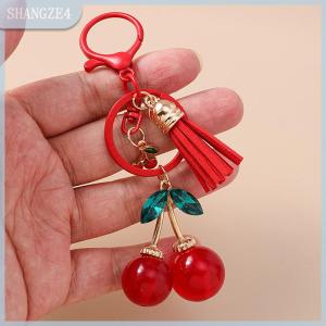 【SHANGZE4】 Cute Chilli Keychain Simulation Fruit Cherry Key Rings For Women Hers Handbag Pendants Diy Key Chain Jewelry Gift
