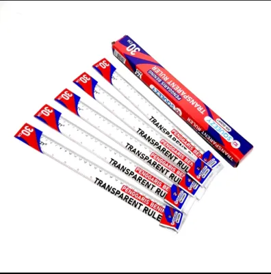 1 Box 12 pcs Penggaris Mika / Penggaris Plastik Tebal 30 cm SQUEEZY / ZRM ( 12 pcs ) Zhen Shop
