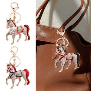 VERMILL Sparkling Horse Keychain Rhinestones Decorative Car Keychain  Metal Key Chains Bag Pendant