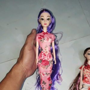 Búp bê 11 khớp 30cm mắt đá tóc dài và áo dài rất đẹp( giao màu áo ngẫu nhiên)