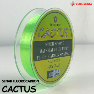 Senar Pancing 100 Meter Warna Hijau Fluorocarbon Fukushima Cactus/ Senar Anti Keriting Saltwater Fast Sinking Fluorocarbon Composite