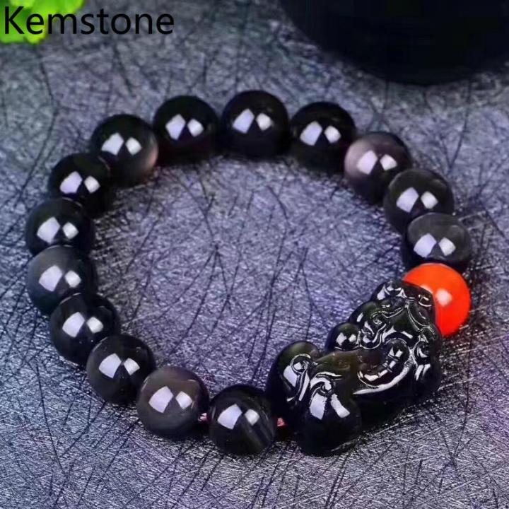 Kemstone Natural Obsidian Onyx Lucky Pi Xiu Bracelet for Men | Lazada PH