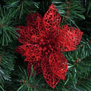 HCHC MALL Hot Party 15cm Christmas Xmas Tree Decorations Glitter Hollow Flowers