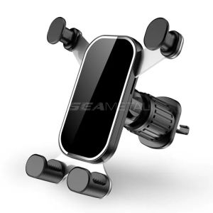 SEAMETAL Gravity Phone Holder Air Vent Hook Car Mount 360 Degree Navigation Rotation Phone Bracket One-Hand Placement
