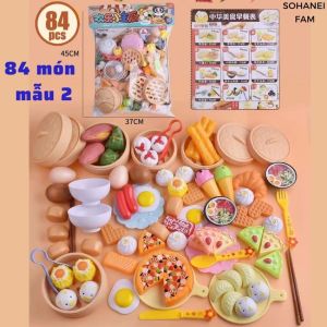 Đồ Chơi Nhà Bếp Nấu Ăn 84 Món Cho Bé -SOHANEI FAM -Hình Dáng Sinh Động Màu Sắc Chân Thật Tựa Như Một Gian Bếp Xinh Xắn Thực Thụ Kitchen toys