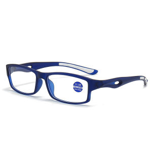 A-G New Sports Reading Eye Glasses for Men Rubber Mirror Legs Anti Slip Running Riding Play Basketball Resin Lens Anti Radiation Ultra Light TR90 Square Fashion Reading Glass with Grade Original Japan G426