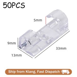 Punch-Free 50PCS No-Drill Cable Manager Clip Wall Power Strip Network Cable/Wire Fixator Data/Self-Adhesive Snap Organiz
