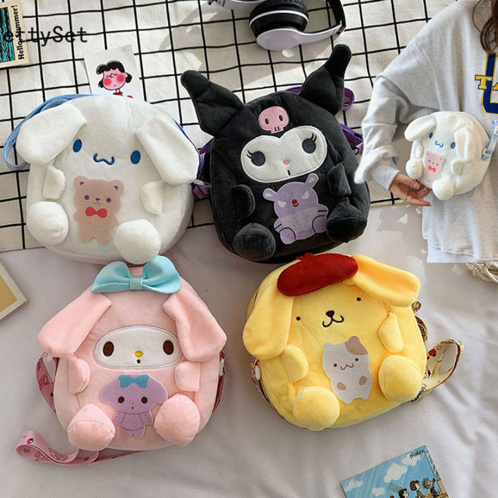 【Muswannas】Sanrio Plush Bag Kawaii Cartoon Melody Kuromi Coin Storage ...