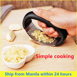 Stainless Steel Curved Garlic Press Vegetable Chopper Manual Ginger Mincing Mash