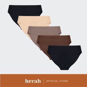 Herah Hipster Seamless Panty Folded Edge Thick Fabric Plus Size Women 3pcs 5pcs 7pcs 1pc