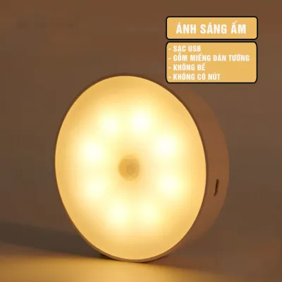 Đèn LED cảm ứng cảm biến không dây xoay 360 sạc USB gắn tường Nam châm Minh House