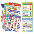 Educational Wall Charts Posster for Kids Alphabet Abc, Colors, Shapes, Daily Routines, Months, Body Parts, Animals, Numbers, Weather, Prepositions, Emotions, Transportation, Occupations, Early Learning Materials, English Words Flash Card, Homeschooling C. 