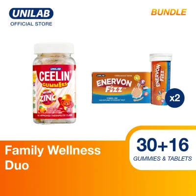 [Family Ready Pack] Enervon Fizz + Ceelin Gummies with Zinc 30s