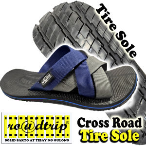 Roadtrip Cross Road - Tire sole Marikina made cross slides for men Marikina sandals Durable quality slippers for men