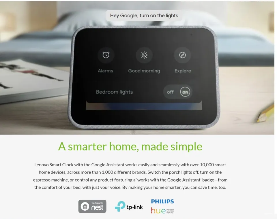 Lenovo Smart Clock With Google Assistant Supports Android