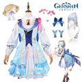 Genshin Impact Kamisato Ayaka Springbloom Missive Cosplay Costume Wig Dress Game New Skin Outfit Inazuma Women Girls. 