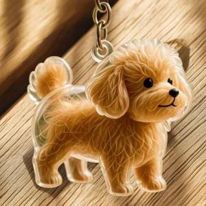 [fenggongshuode] Dog Shape Pet Hair Storage Box Transparent DIY Handmade Pet Hair Keychain Backpack Decor Accessories Souvenir Collection Gift